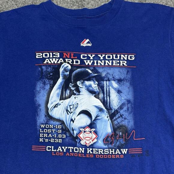 Majestic MLB Clayton Kershaw CY Young Award Winner Youth T-Shirt Sz (Lg) Dodgers - Picture 3 of 9